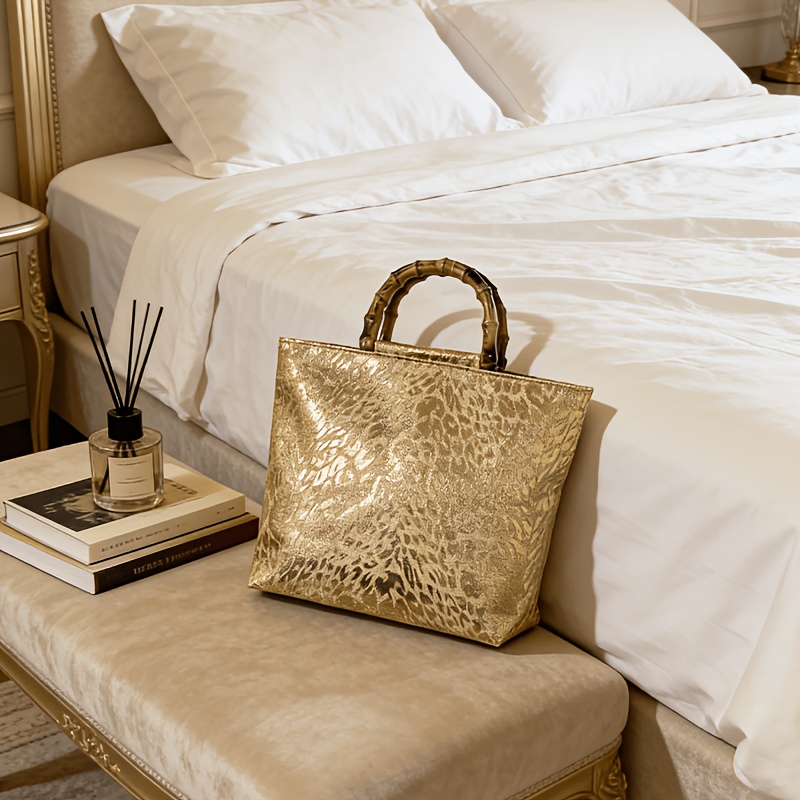 Light Luxury Metallic Gold Jac - Luxury Bags Tote 评论和价格