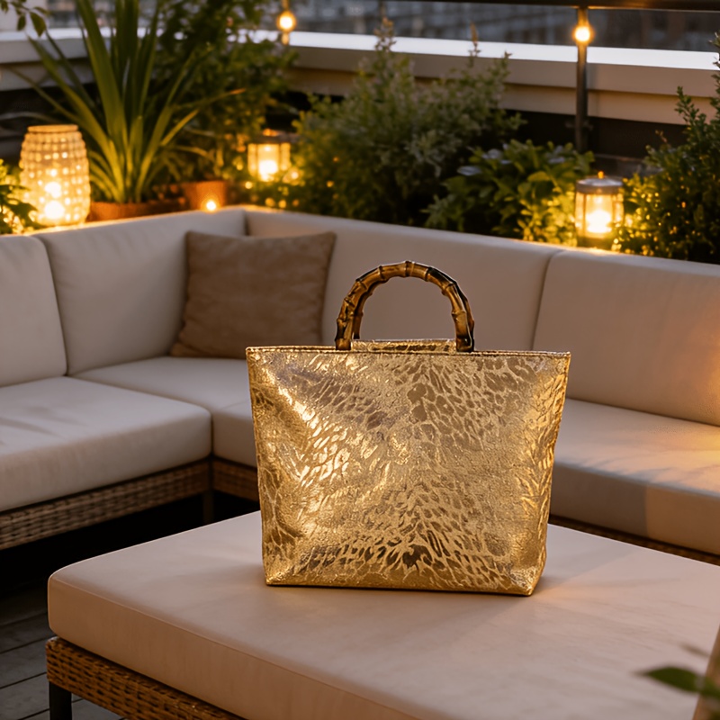 Light Luxury Metallic Gold Jac - Luxury Bags Tote 评论和价格